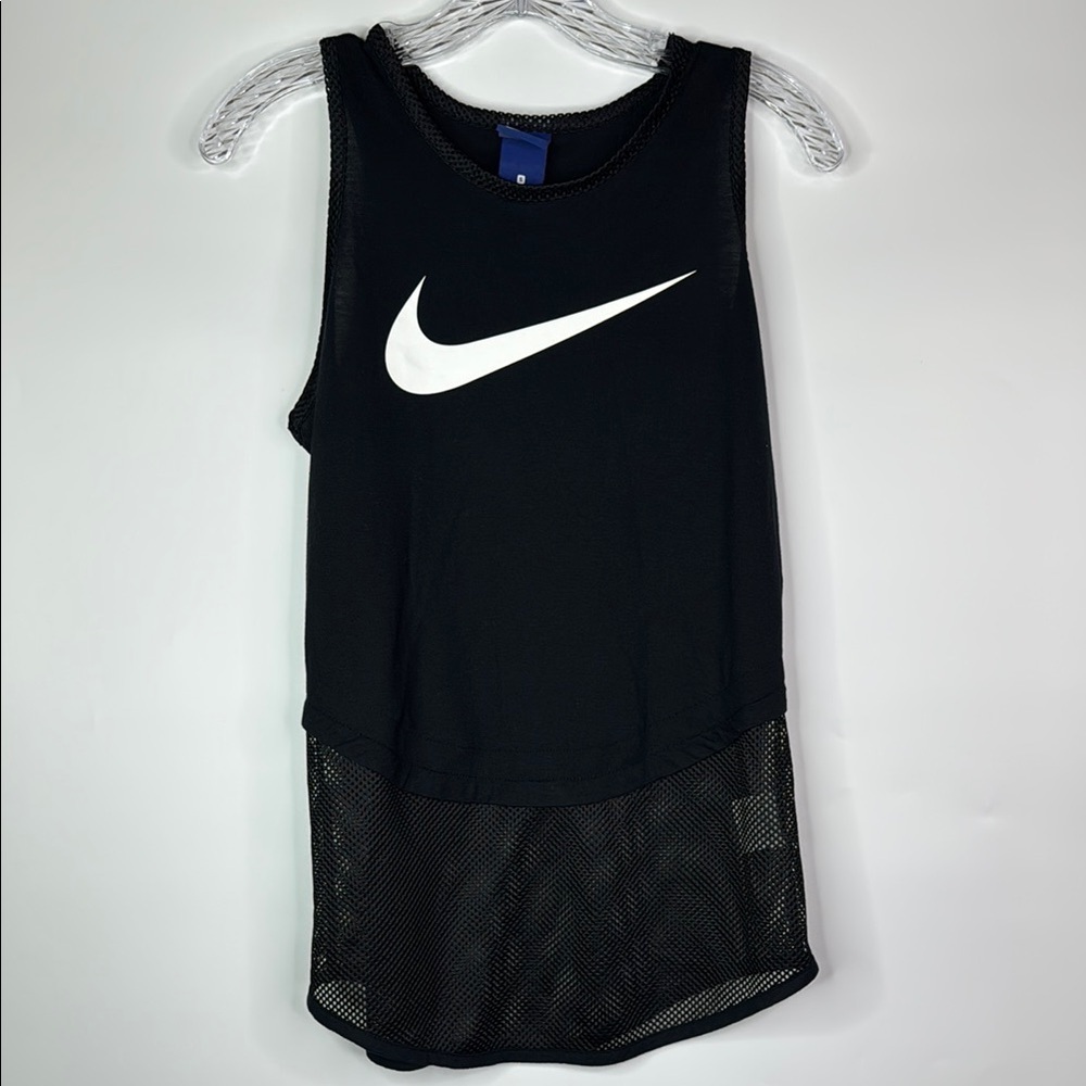 Nike Swoosh Mesh Black Tank Top Size Small
